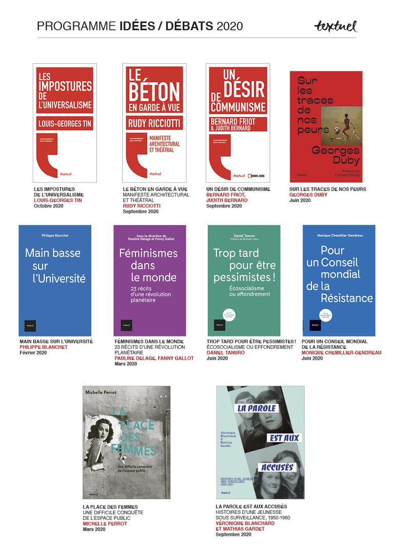 Editions Textuel -  Programme -  Idées et débats - 2020
